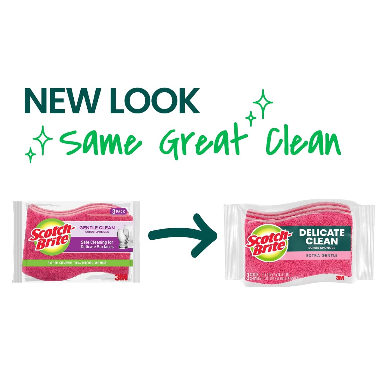 Scotch-Brite Gentle Clean Delicate Scrub Sponges, for Washing Dishes and Cleaning Kitchen, 24 Scrub Sponges