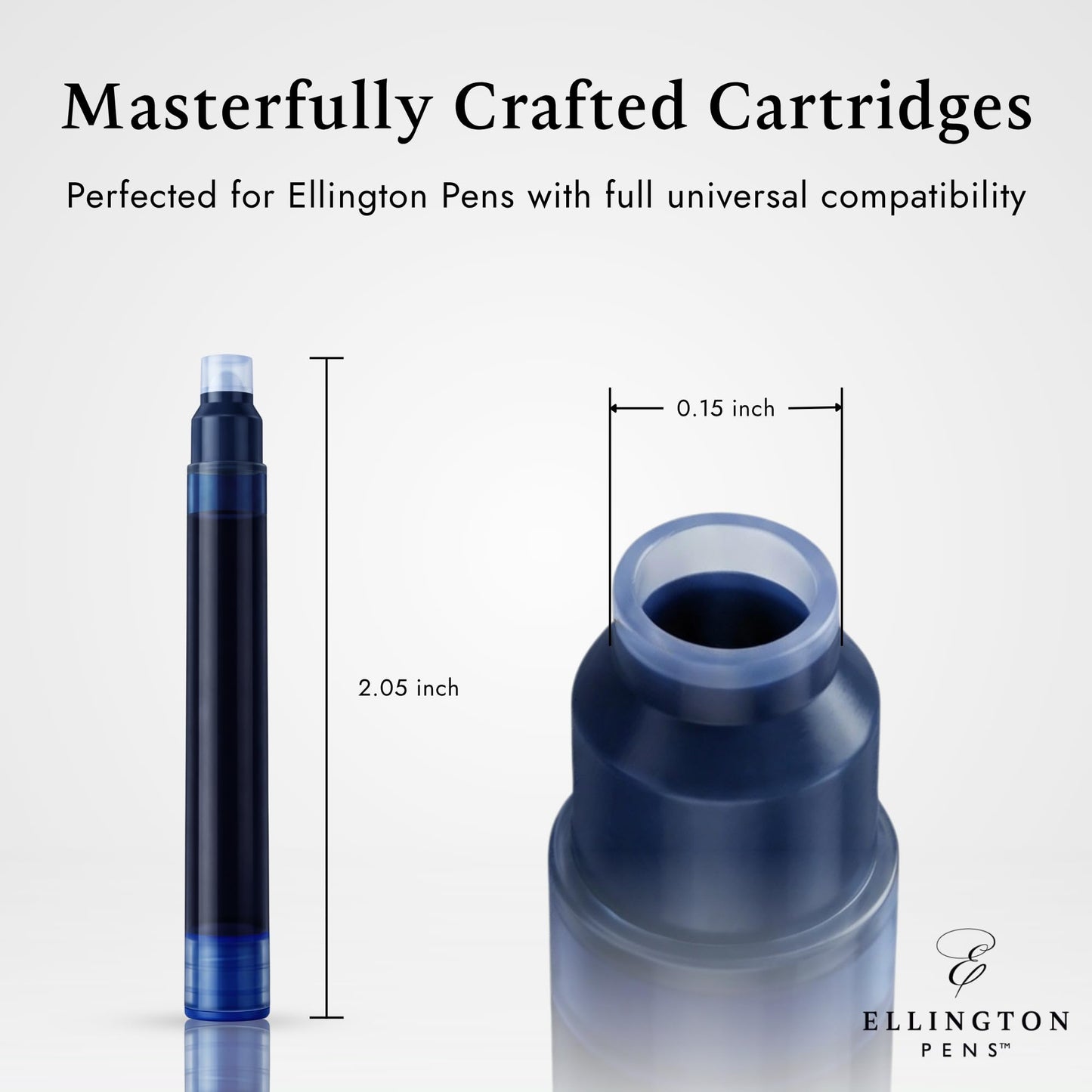 Ellington Pens Ink Cartridges - 24 Black and Blue