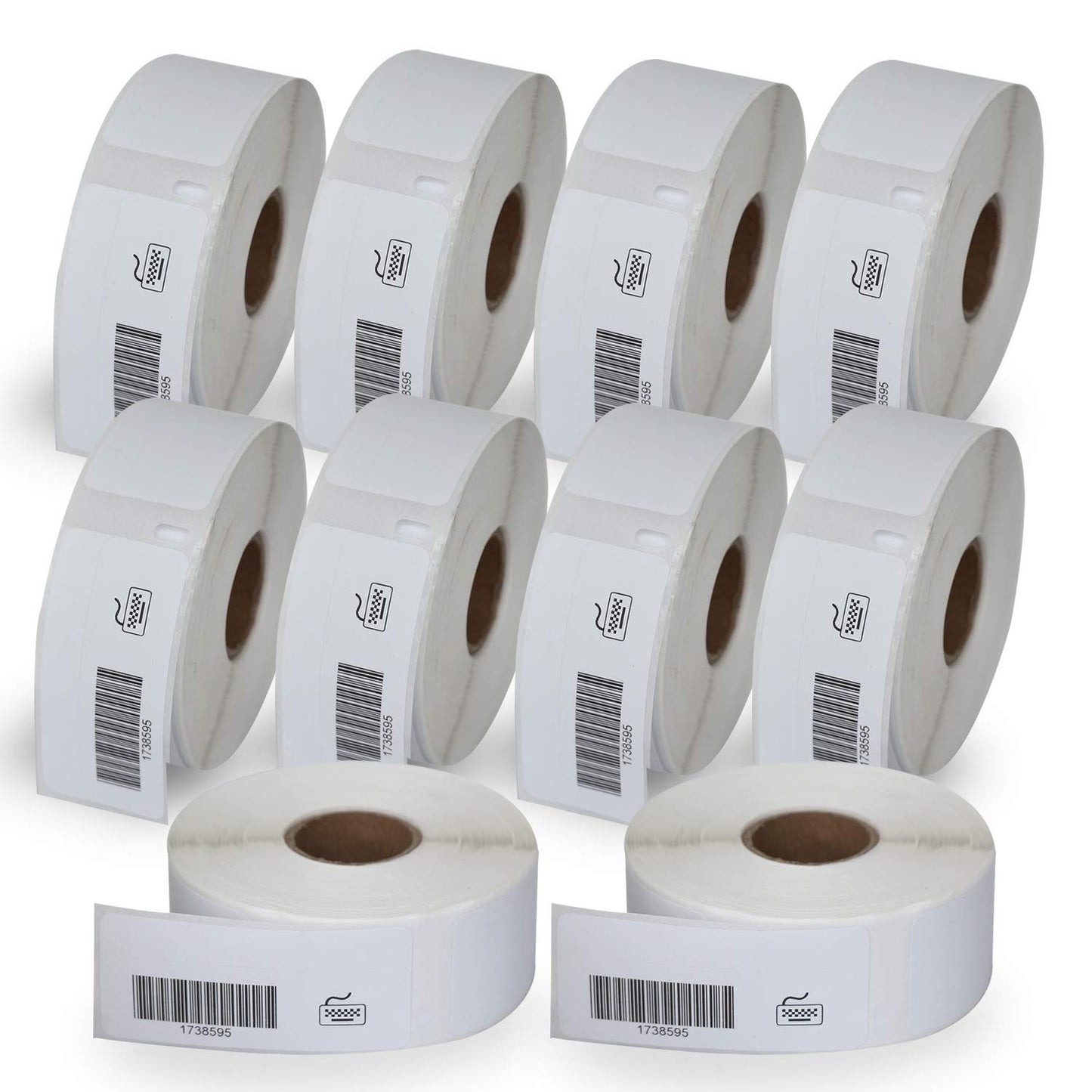 BETCKEY - Barcode/File Labels Replace for DYMO 1738595 (3/4" x 2-1/2") - Compatible with DYMO Labelwriter 450, 4XL & Zebra Desktop Printers [10 Rolls/4500 Labels]