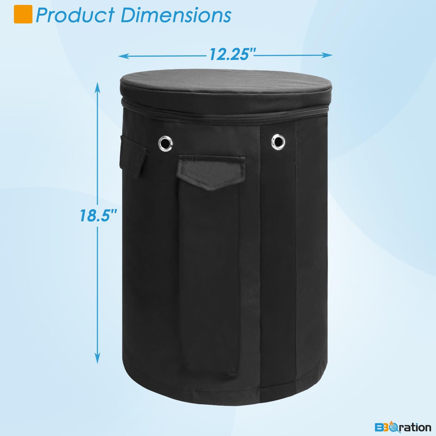 Propane Tank Cover for Standard 20lb Tank Cylinder, Heavy Duty 600D Waterproof Propane Cover with Side Flip Flap for BBQ Gas Grill Tank Cylinder Tank Cover Gas Cylinder Cover