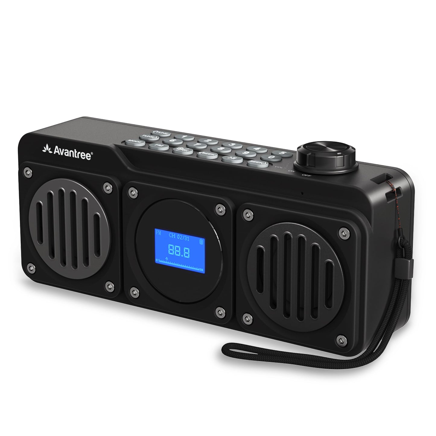 Avantree Boombyte - Portable Digital FM Radio & Bluetooth Speaker with Superb Stereo Sound, Metal Finish, Long Rechargeable Playtime, and Support for Micro SD Card & USB Audio Input