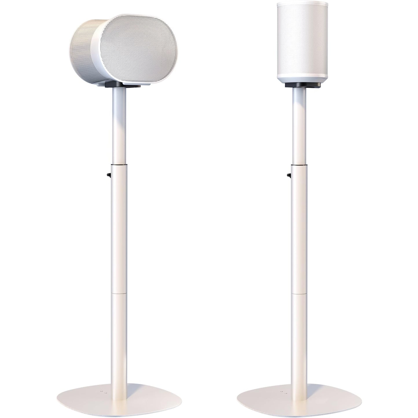 Speaker Stands for Sonos Era-100 & Era-300 - Height Adjustable Floor Stands 29.1''–39'', Dual-Mount Base for Space-Saving Placement, Concealed Cable Management, 11 lbs Max Load, 1 Pair, White