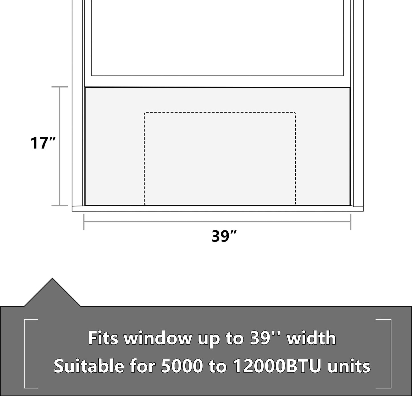 BJADE'S Window Air Conditioner Side Insulated Foam Panel, One-Piece Full Surround Insulation Panels Window Seal Kit, Summer and Winter Heat and Draft Insulating