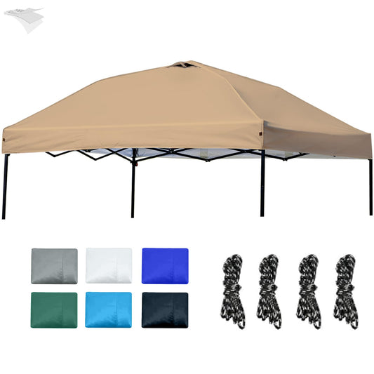 10x10 Canopy Replacement Top - for Straight Leg Canopy Tent, Waterproof, Durable, Tear-Resistant, Ideal for Outdoor Camping, Patio Shade (Top Only) (Khaki)
