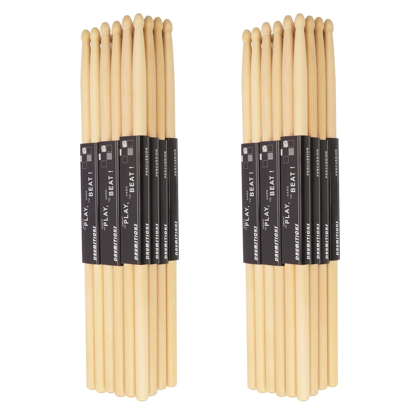 GNIEMCKIN Drum Sticks, 24 Pairs 5A Drumsticks,16 Inch, Classic Wood Tip Drumstick Bulk, Pitch Matched Drumsticks Maple Wood Drum Sticks