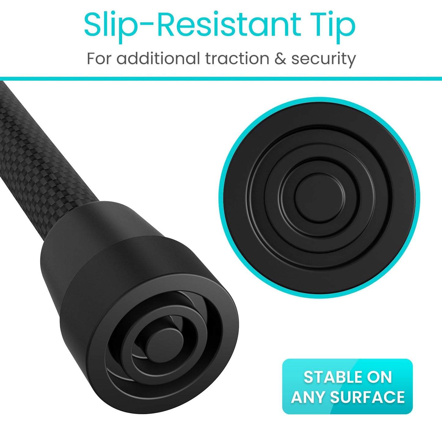 Vive Adjustable Walking Cane, Carbon Fiber - Lightweight Stick for Men, Women - Mobility Aid, Adjust Height, Rubber Tip-Portable Hurry Support for Seniors, Elderly, Balance-Ultra Light, Soft Hand Grip