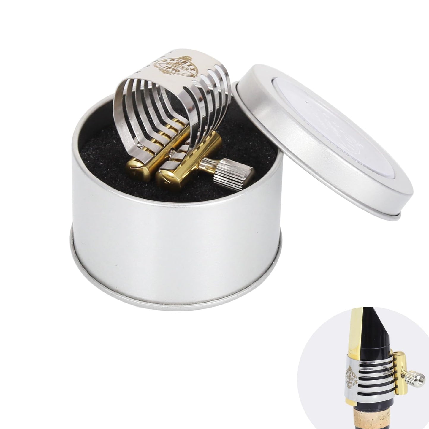 Stainless Steel Ligature Silver Plated for Bb Clarinet/Alto Saxophone Sax