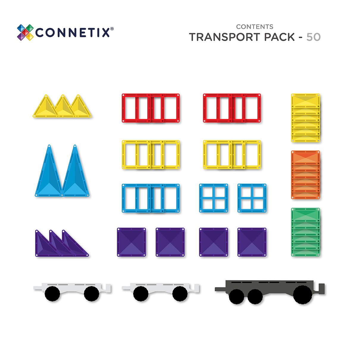 CONNETIX Rainbow Transport Pack, 50 Pieces