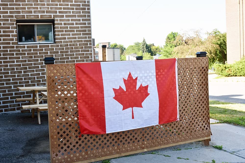 Canadian Flag 3x6Ft Outdoor Indoor, 250D Durable Nylon Heavy Duty, Embroidered Maple Leaf and Brass Grommets, Official Proportion 36X72 inch Canada National Flag for Parade Home Garden Office Decor
