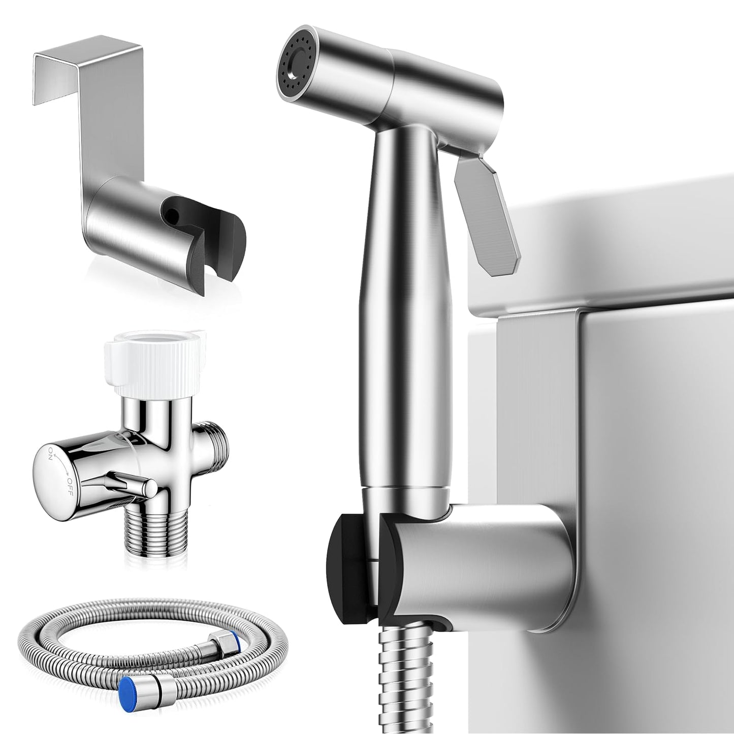 BRITULIF Bidet Sprayer for Toilet, Handheld Sprayer Kit with Adjustable Jet Spray for Toilet Handheld Bidet Cloth Diaper Sprayer Set Muslim Shower Toilet Sprayer - Easy to Install