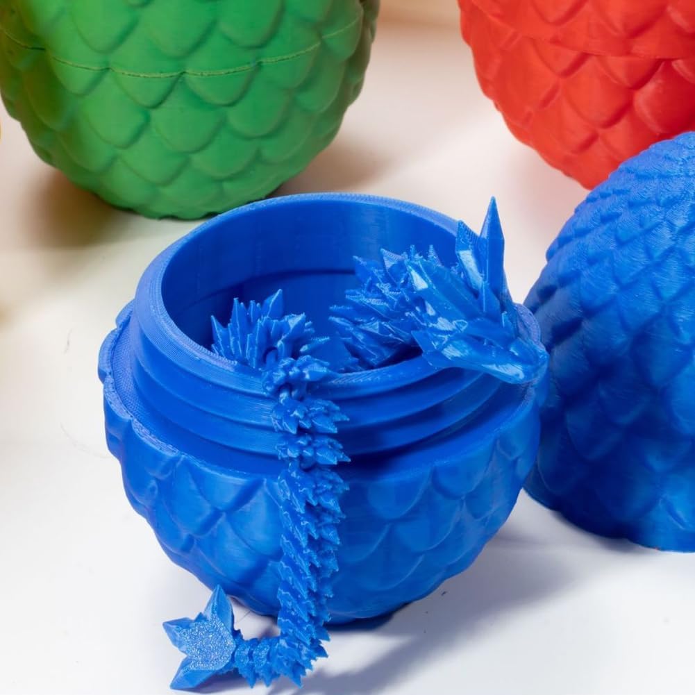 3D Printed Dragon Egg Toy, Full Dragon 3D Crystal Easter Egg with Detachable Eggshell Fidget Toys for Kids, Fidget Gift for Adults Stress Relief Autism ADHD, Easter Basket Stuffers (12PCS)