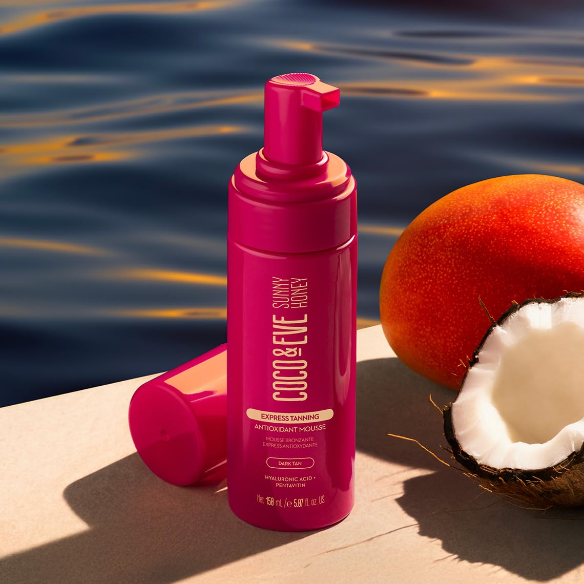 Coco & Eve Express Tanning Antioxidant Mousse - Best 1 Hour Streak-Free Sunless Deep Tan | Fast, Instant, Natural Dark Glow. Moisturizing Tanner with DHA, Hyaluronic Acid, Coconut Extract (5.07 fl oz)
