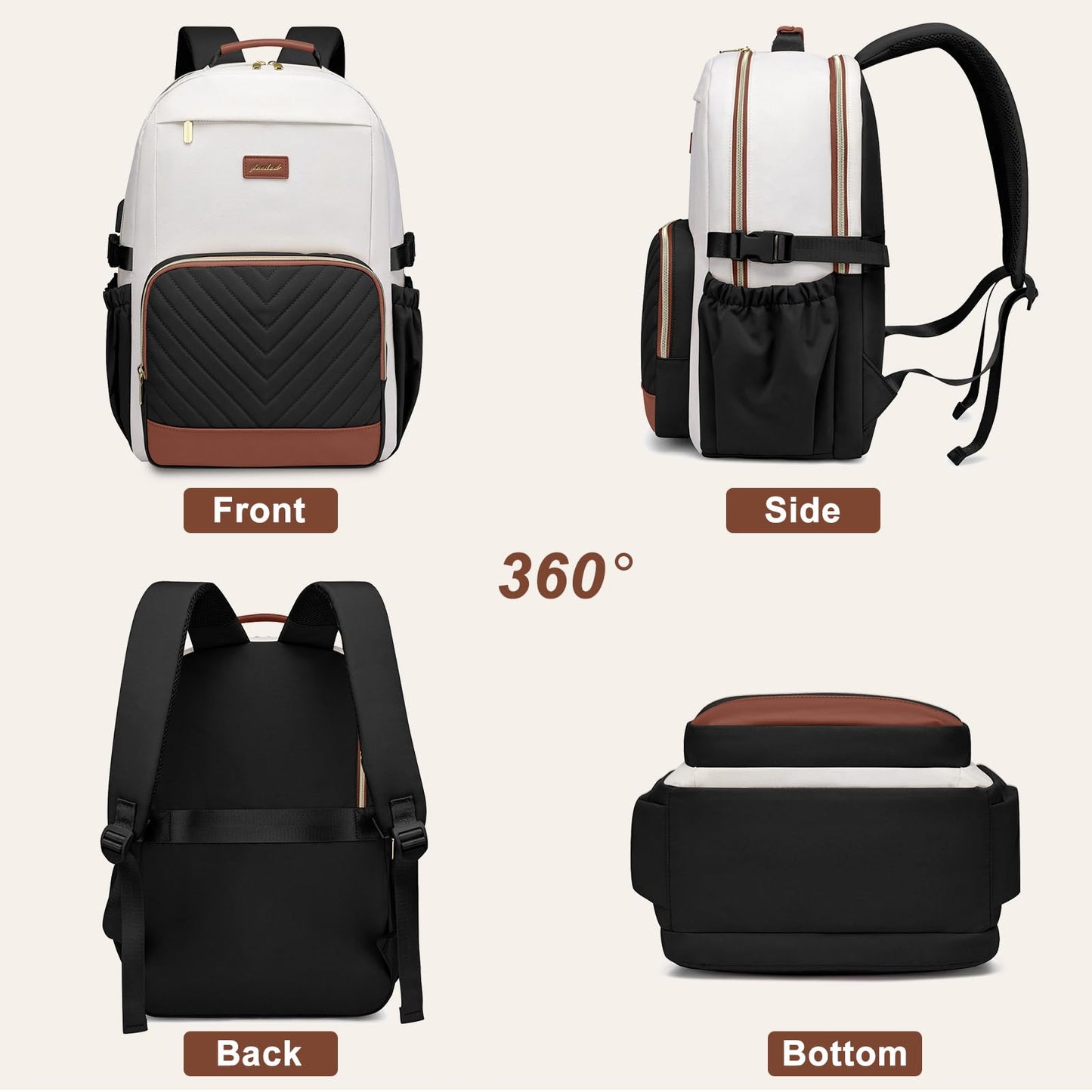 Large Laptop Backpack for Women Bookbag: 18 inch Work School Backpacks with Pocket for Large Capacity Cup & USB Charger College Book Bag Travel Business Nurse Teacher Bookbags Anti-theft Back Pack