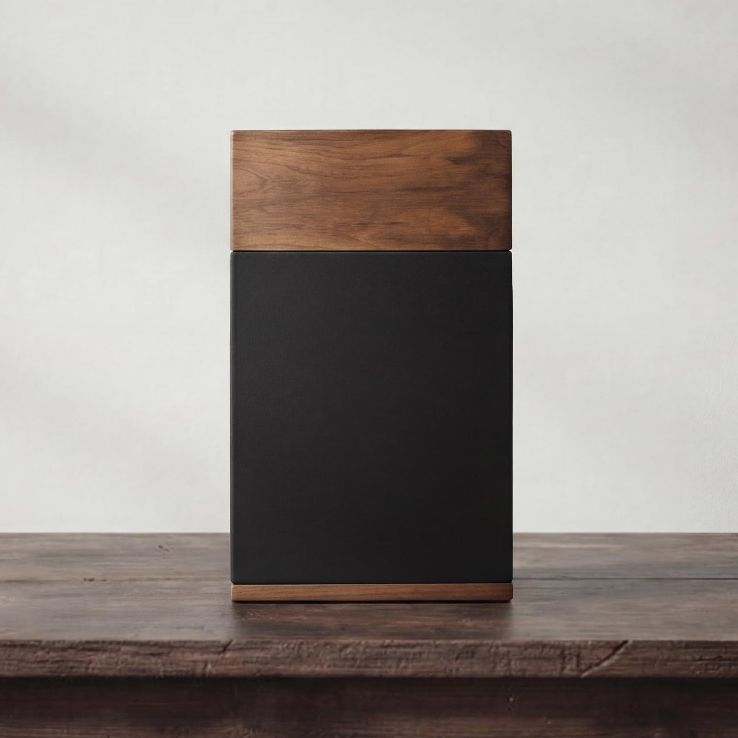 AspenStudio Black Walnut Wooden Cremation Urn for Adult Human Ashes Handcrafted Urn by Aspen Studio