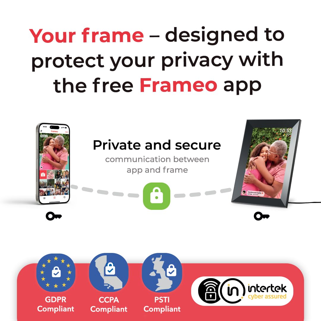 10.1 Inch WiFi Digital Picture Frame with 1280 * 800P IPS Touch Screen HD Disply,Built-in 16GB Storage,Video Clips and Slide Show,Send Photos Instantly from Anywhere (10.1inch)