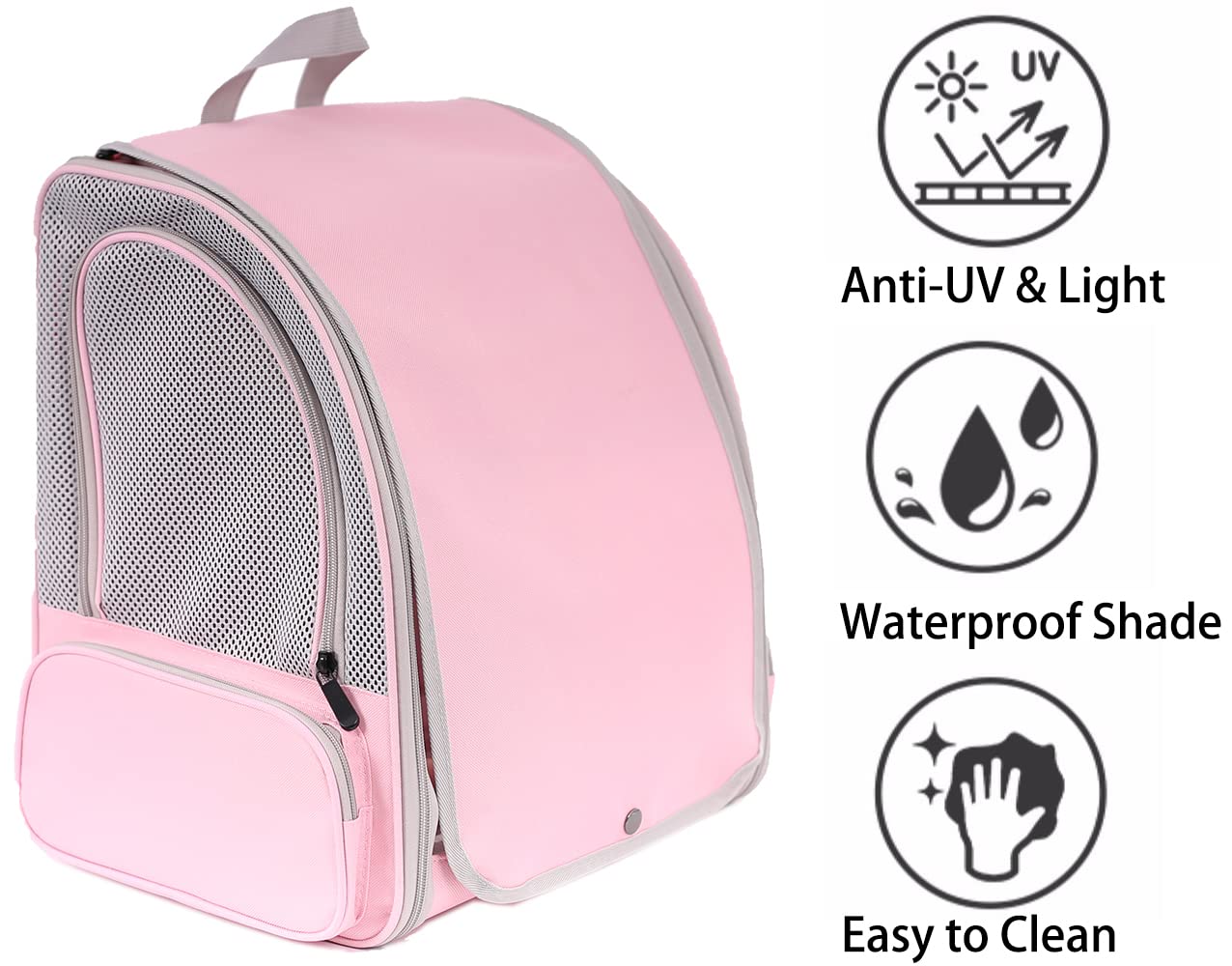 Bird Backpack Carrier, Backpack with Stand Perch and Metal Tray, Travel Carrier Backpack (Pink, Bird Backpack)