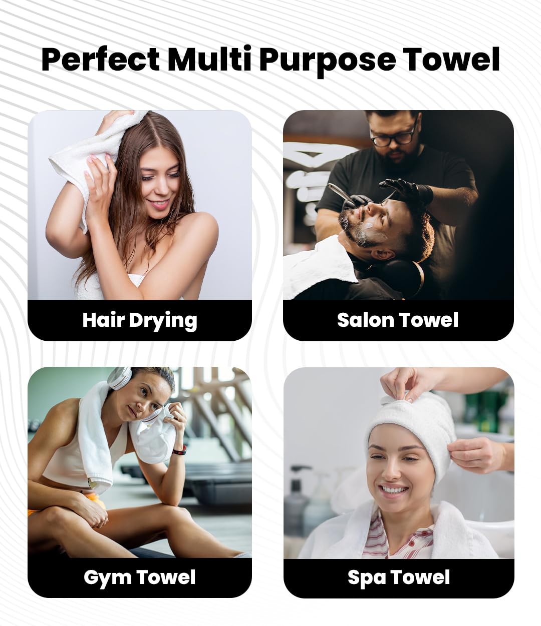 Avalon Towels Salon Towels - White Hand Towels Bulk 24 Pack - 100% Cotton Hand Towels 16x27 inches - Absorbent Spa Towels, Facial Towels, Face Towels & Gym Towels for Working Out (Not Bleach Proof)