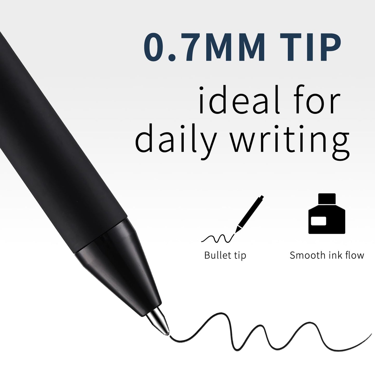 YISAN Black Gel Pens Bulk,150 Pack Bullet Tip 0.7 mm black Ink Pens,Journal Pens Fast Dry,Retractable,Smooth Writing for Journaling and Note Taking,71075