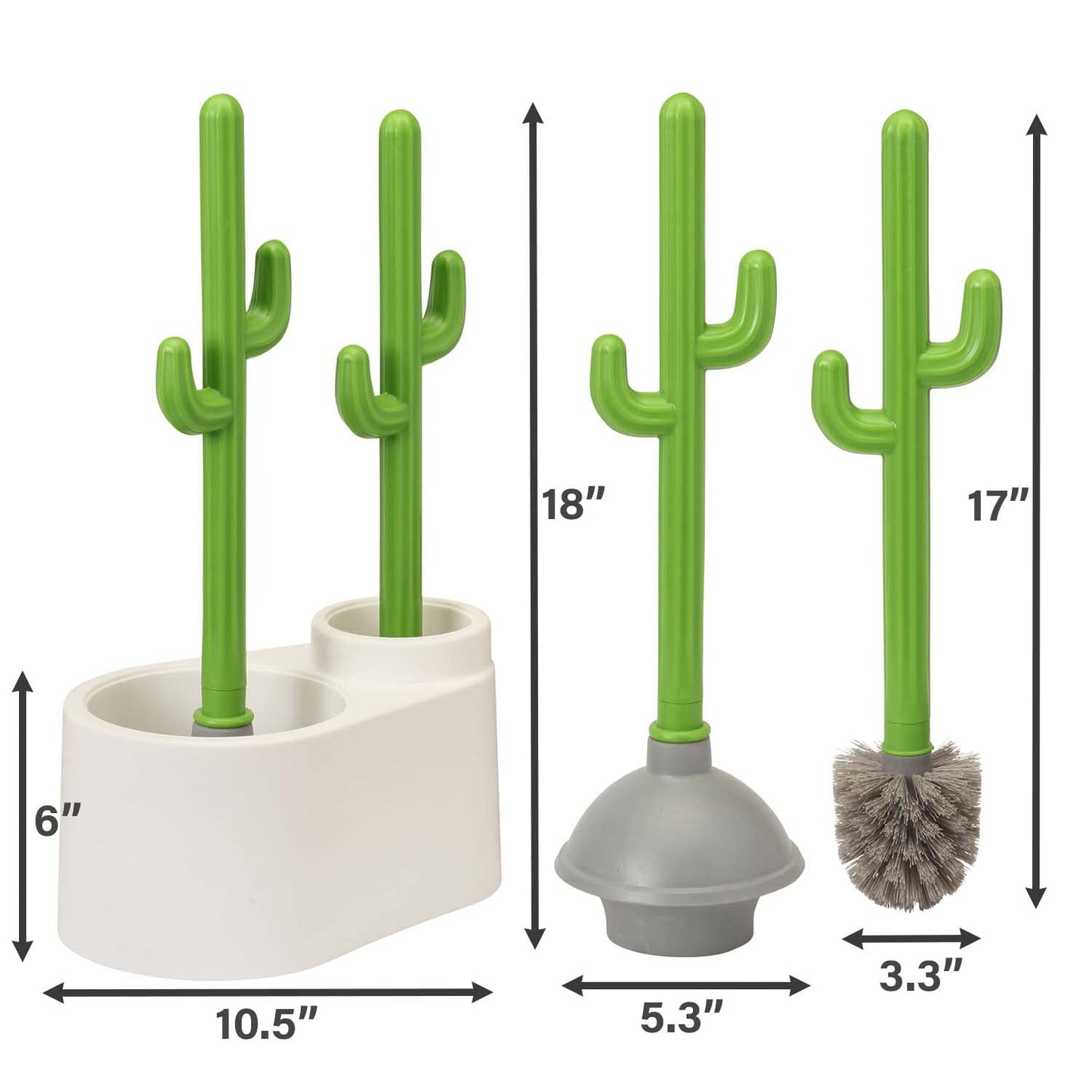 ALLOBUB Cactus Toilet Plunger and Brush Set for Bathroom Cleaning - 1 Set