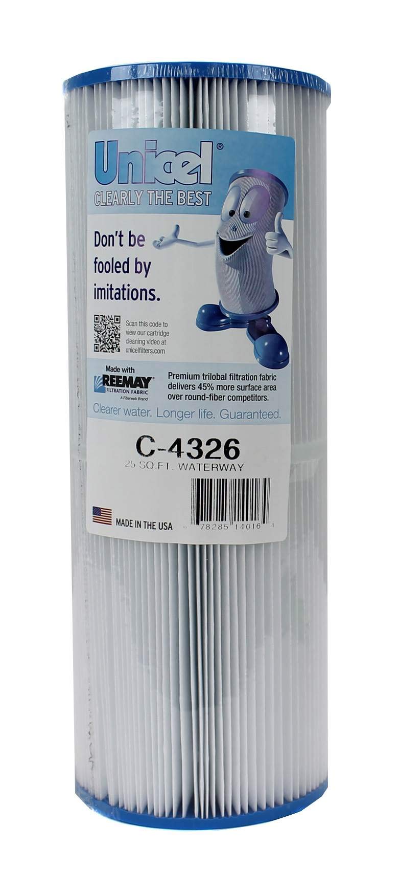 Unicel C-4326 25 Square Foot Media Replacement Pool Hot Tub Spa Filter Cartridge with 106 Pleats