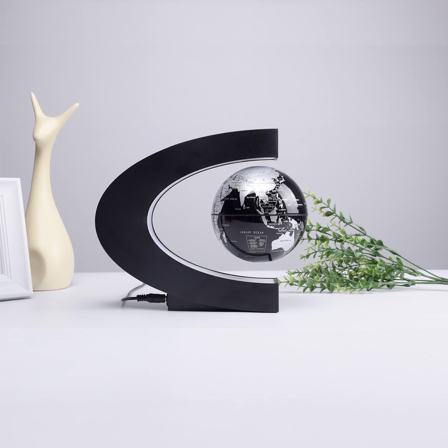 BEBEVOGUE Magnetic Levitation Floating Globe with LED Light Anti Gravity Levitating World Map Office Home Bedroom Desk Gadget Decor Unique Birthday Gift for Men Kids Husband Boss