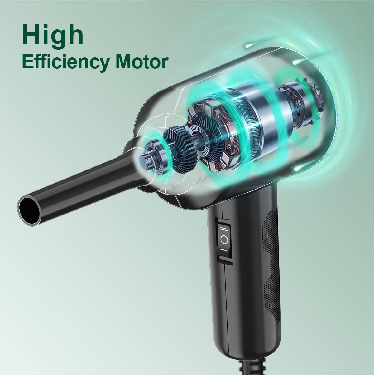 Meudeen Air Duster - Compressed Air - 5.74 oz High Power Cleaning for Computer - PC - 2 Gear Air Blower (Green)