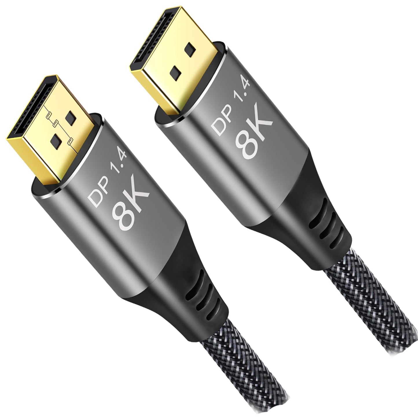 Angusplay 8K Displayport to DisplayPort 1.4 Cable 30ft 35ft 10m, Ultra HD 4K 144Hz, 8K 60Hz, HBR3(7680x4320 Resolution), High Speed 32.4Gbps, Long Nylon Braided DisplayPort 1.4 1.2 Cable 33ft