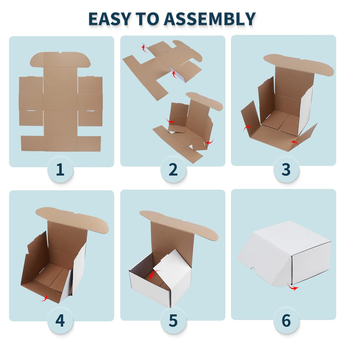 WIFTREY 10x7x5 White Shipping Boxes 20 Pack for Small Business, Small Corrugated Cardboard Boxes for Mailing, Packing, Shipping