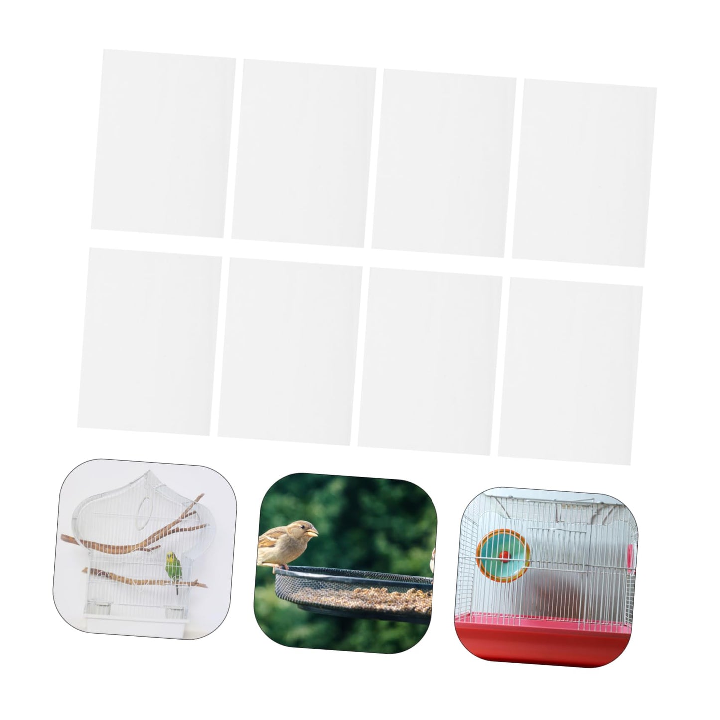 Baluue 100pcs Bird Cage Liners Papers, 12x17 Inch Disposable Parrot Bird Cage Cushion Pad Pet, Precut Absorbent Pet Cages Cushion Bird Cage Liner Papers Large