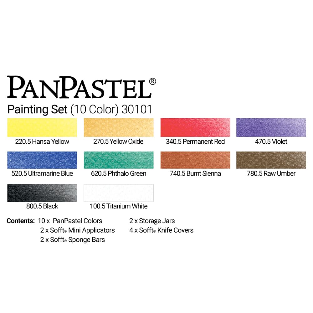 Armadillo Art and Craft Panpastel Ultra Soft Artist Pastel Painting Set, 10-Pack