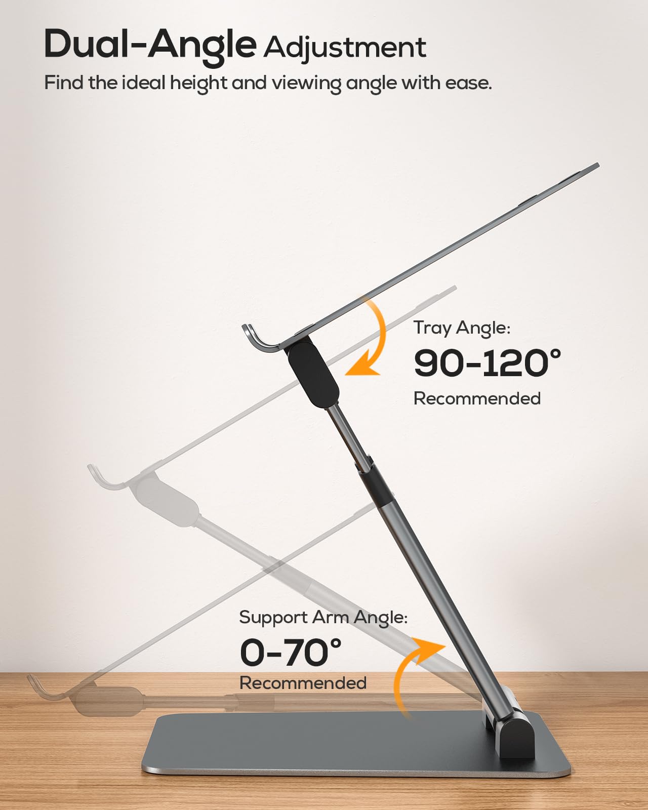 Nulaxy Laptop Stand for Desk, Ergonomic Sit to Stand Laptop Holder Convertor, Adjustable Height from 1.2" to 20", Supports up to 22lbs, Compatible with All Laptops Computer Tablets 10-17", Gray