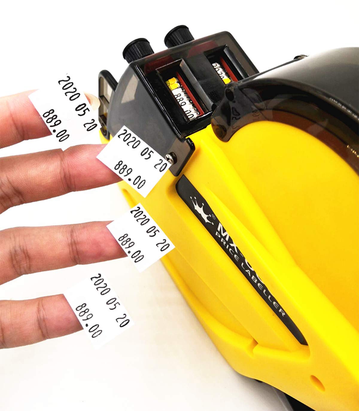 MX-6602 2-Line Pricing Gun, for Office & Retail Shop | Includes 2500 Sticker Labels & 1 Wheel - Yellow