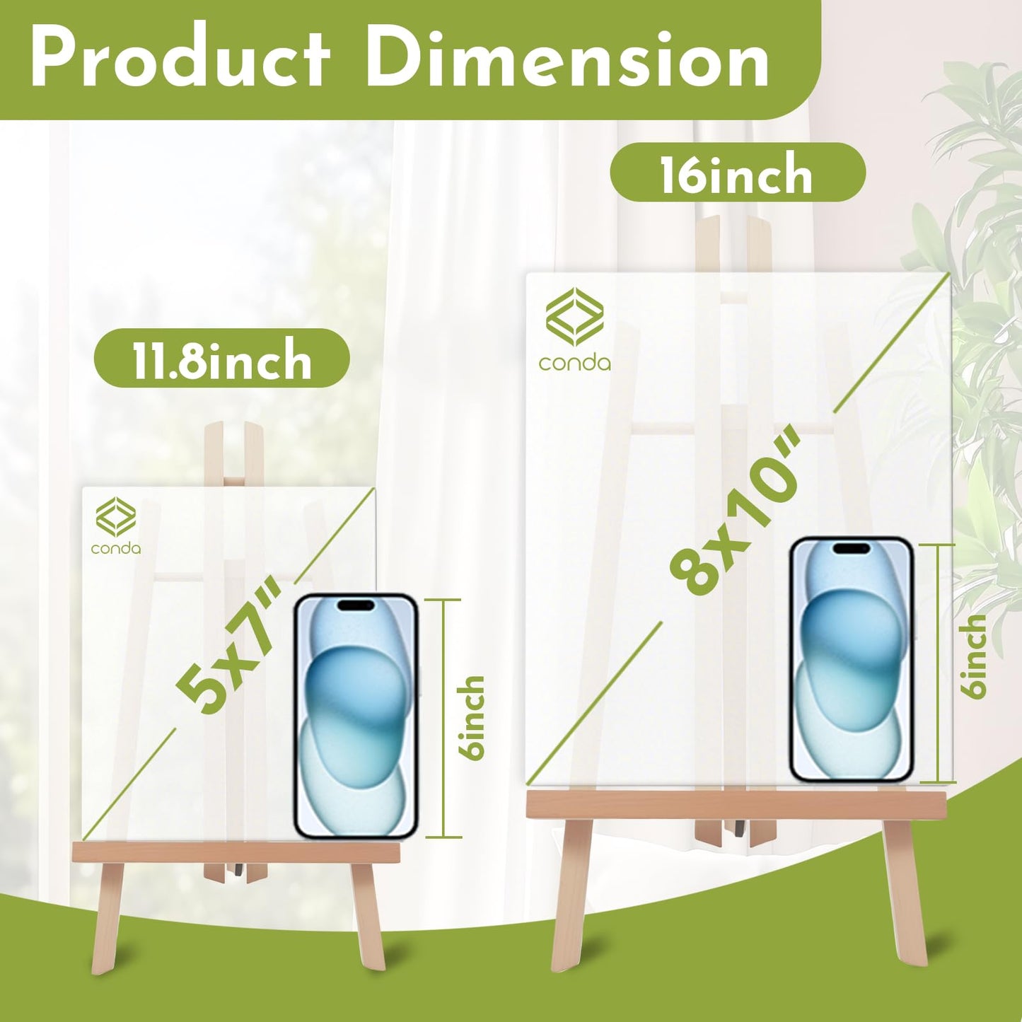 CONDA 6 Pack 16" Tabletop Display Easel, Portable A-Frame Tripod Display Easel for Painting Party & Displaying Canvases, Photos, Display Tripod Holder Stand for Students Kids Beginners
