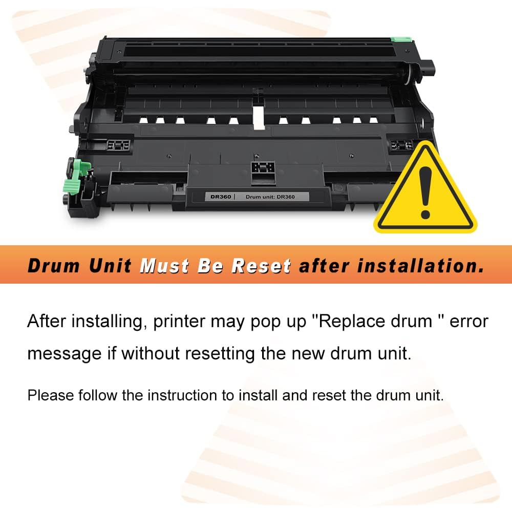 V4INK New Compatible (1 Drum + 2 Toners) Brother TN360 Toner Cartridge + DR360 Drum Set Use with Brother DCP-7030 DCP-7040 HL-2140 2150N HL-2170W Brother MFC-7340 MFC-7840W 7440N MFC-7345N Printer