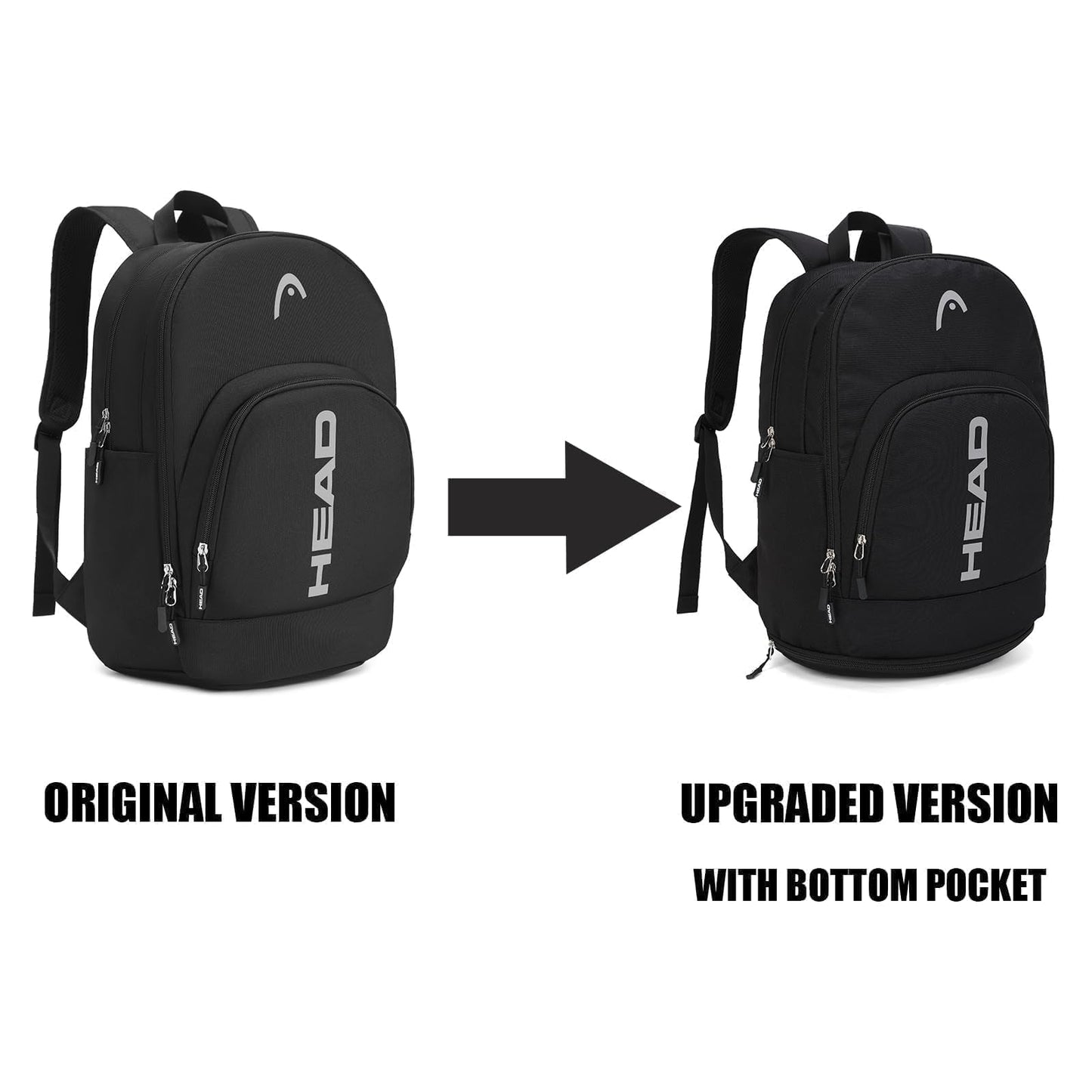 HEAD Waterproof Travel Backpack for Women/Men, Lightweight 15.6" Laptop Backpack Computer Bag with Shoes Pocket