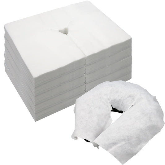 500PCS Upgrade Disposable Face Cradle Covers, Medical-Grade, Ultra Soft, Luxurious, Non-Sticking Massage Face Covers, Large Disposable Headrest Covers for Massage Tables and Massage Chairs