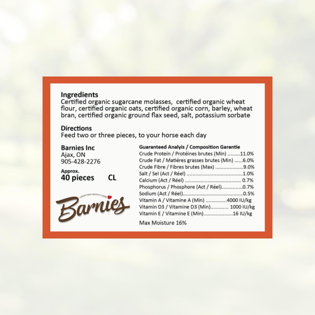 Barnie’s All-Natural Horse Treats – Vitamin-Enhanced, Locally Sourced, Canadian-Made Biscuits for Horses | 4 Flavours (1.5kg, Classic)