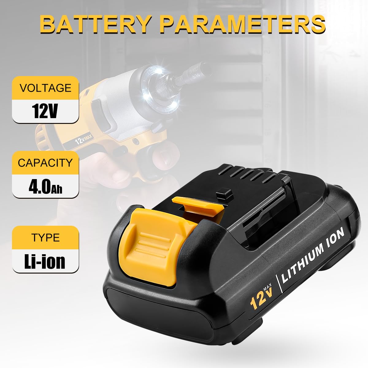 ANTRobut 2Pack 4.0Ah Replacement for Dewalt 12V Battery DCB124 DCB126 DCB120 DCB123 DCB125 DCB127 Compatible with 12V Power Tools