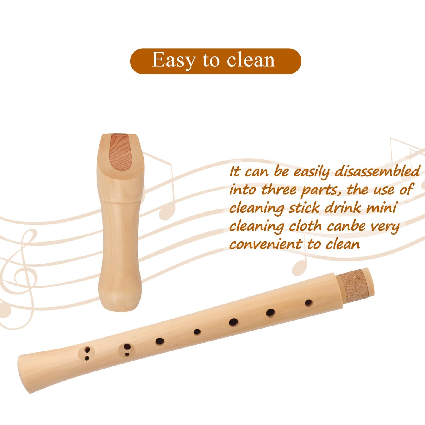 Eastrock Recorder Instrument for Adults Soprano Recorder Baroque Maple Wood C Key 2 Piece Recorder With Hard Case