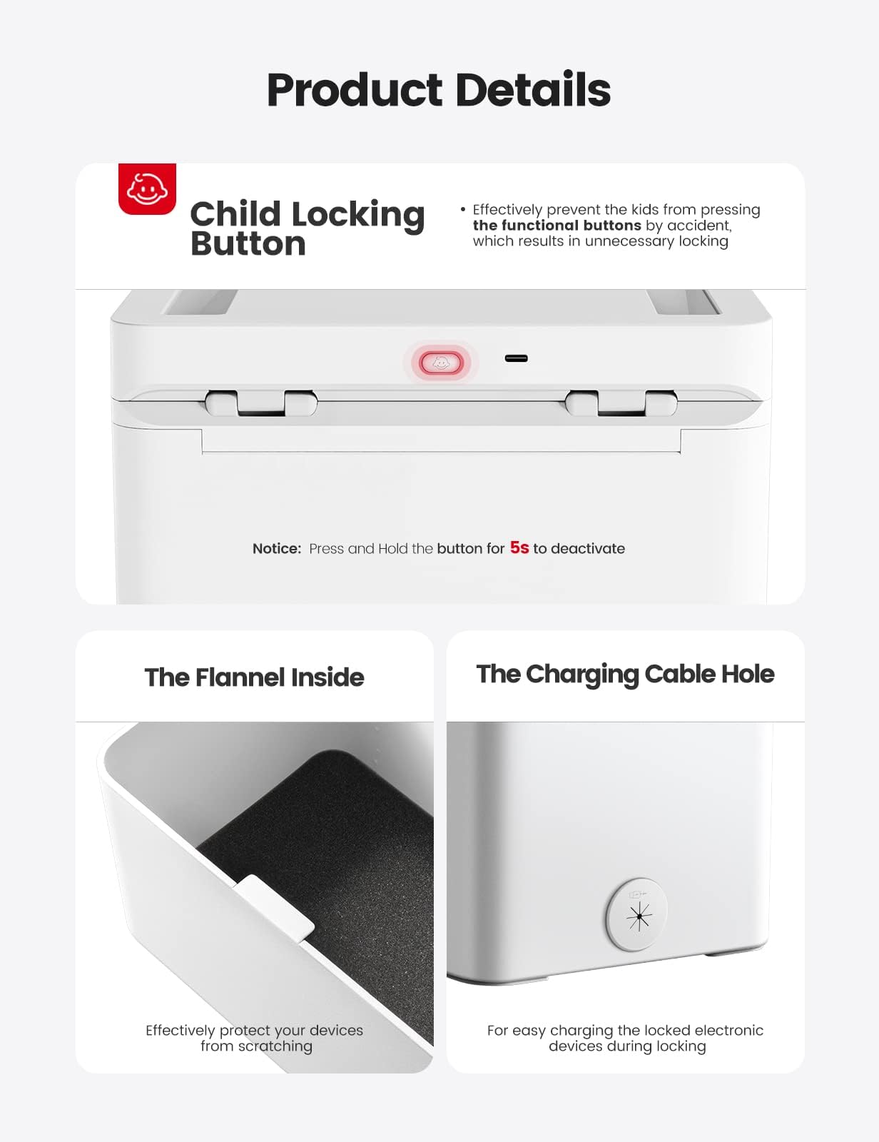 Vaydeer Metal Timed Lock Box, Timer Lock Box with Child Lock and LED Display, Self-Control Time Locking Container for Cell Phones, Snacks, Alcohol or Other Temptations Up to 365 days