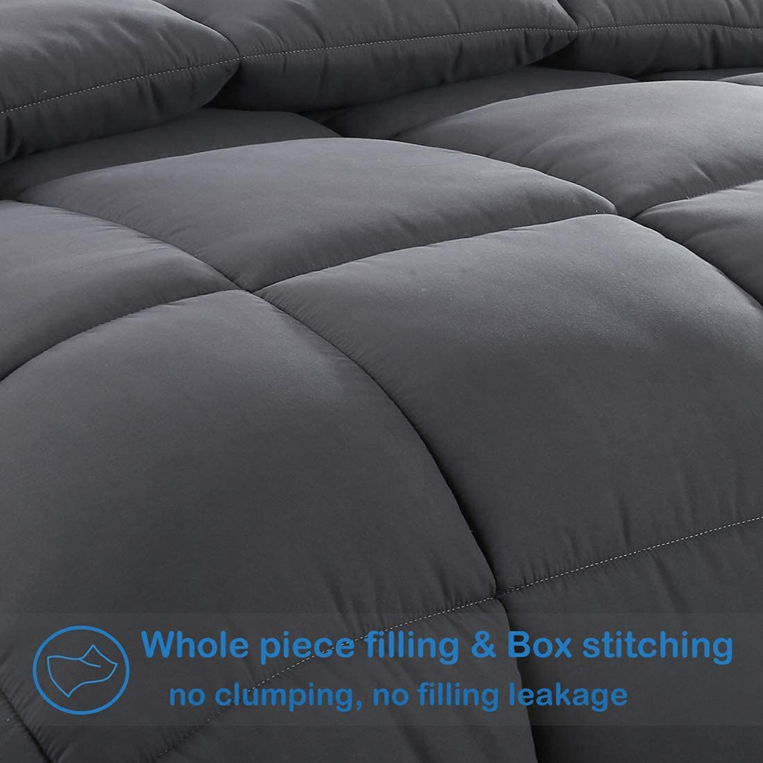 All Season King Size Comforter Grey,Cooling Duvet for Night Sweats,Down Alternative Comforter, Duvet Insert with 8 Corner Tabs,Winter Warm Thick Hotel Collection Reversible Fluffy Hypoallergenic