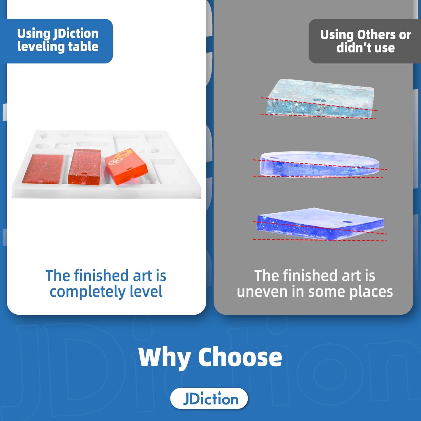 JDiction Resin Leveling Table for Epoxy Resin & Art Work,16''x 12'' Adjustable Self Leveling Epoxy Resin Accessories, Resin Supplies, Acrylic Pouring Tool, Multipurpose Resin Leveling Board