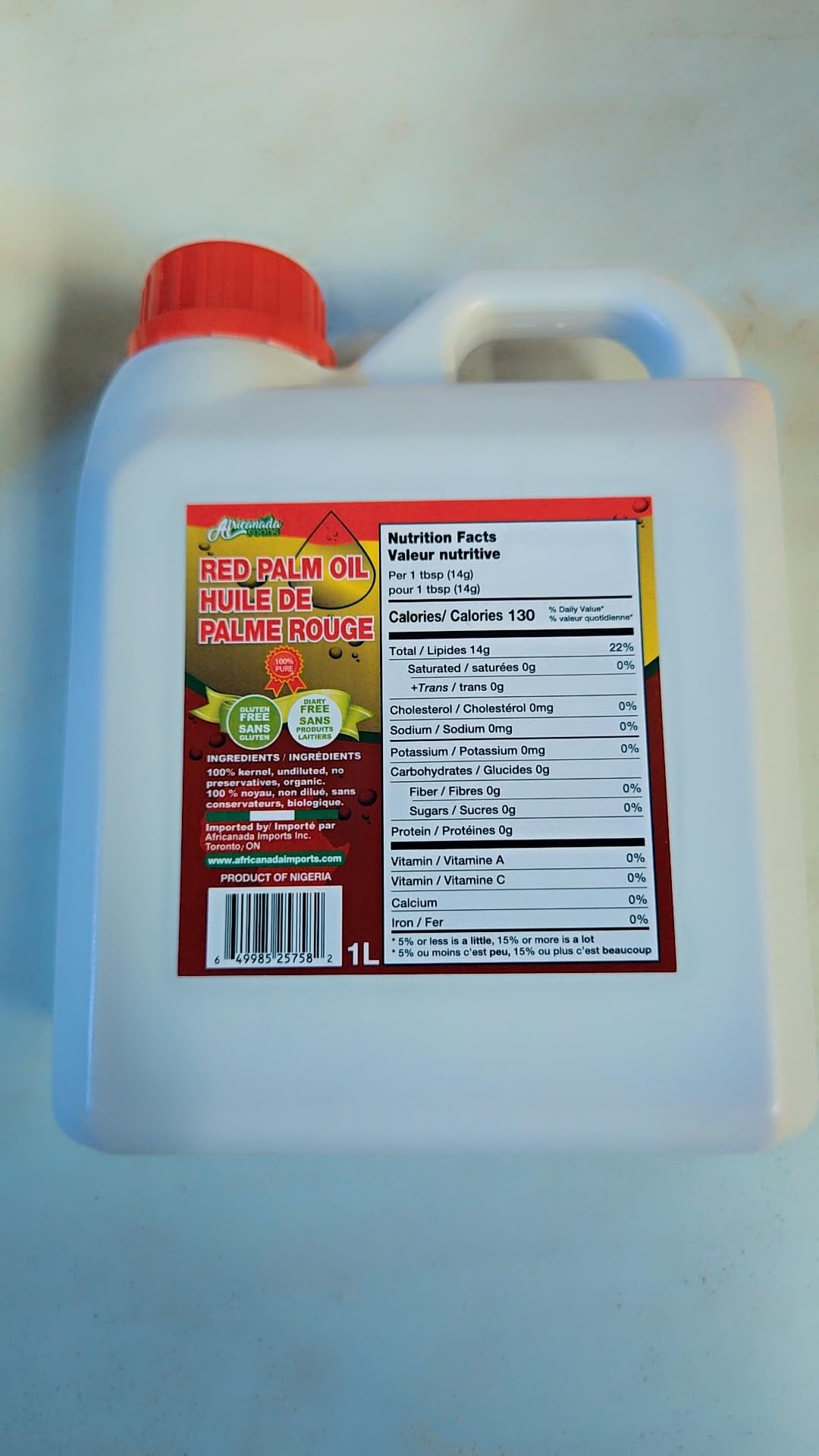 All Natural Red Palm Oil | Imported from Nigeria | Unrefined | 1L