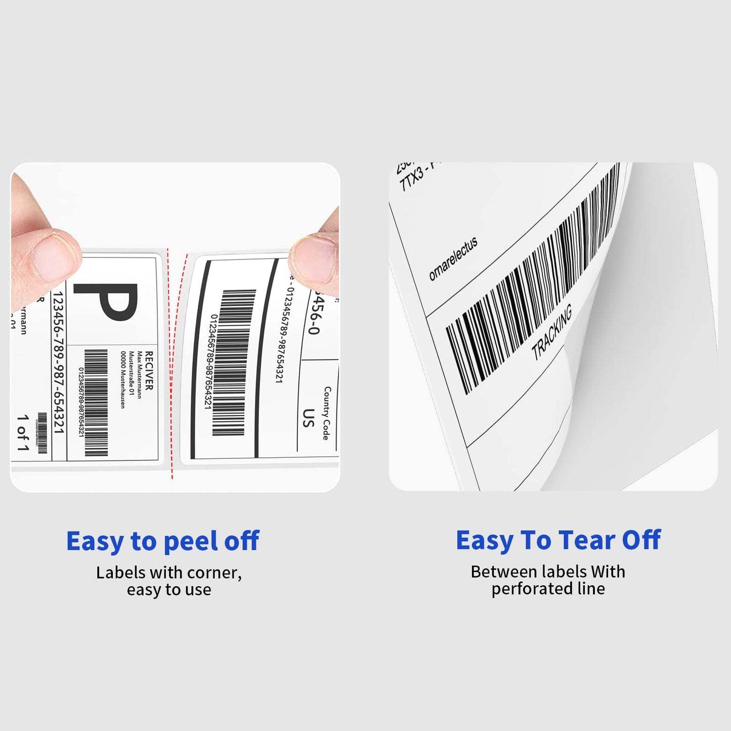 NefLaca 4" x 6" Fanfold Direct Thermal Labels, 1000 Labels Per Stack, White Perforated Shipping Labels Compatible with Zebra, Elton Printers(1 Stack)