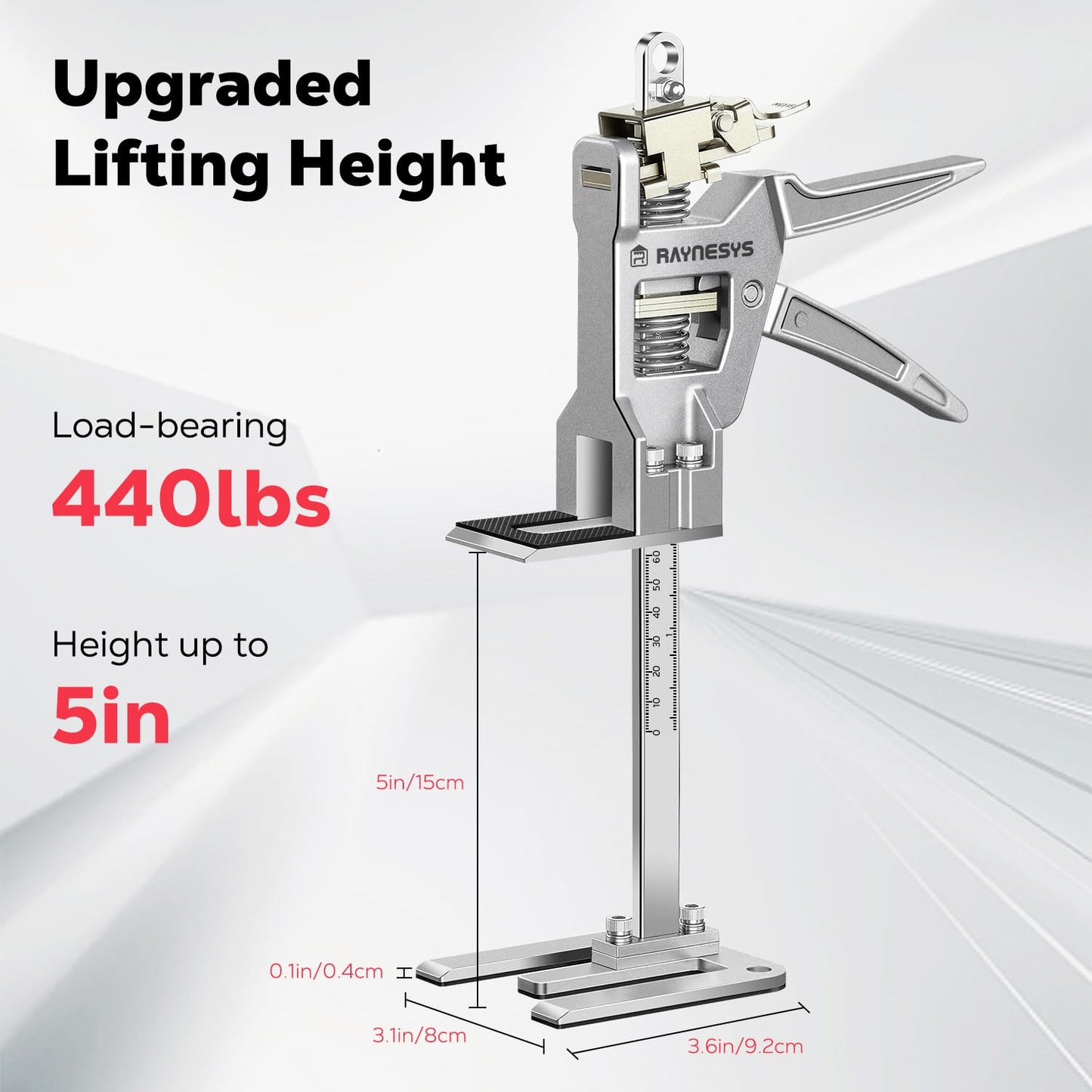 Raynesys Labor Saving Arm Jack 2 Pack, 12 Inch All-Metal Hand Lifting Jack Tool, Precise Control Slow/Fast Descent, 440LBS Capacity Wall Tile Locator for Lifting Door Furniture, Wall Tile Positioning