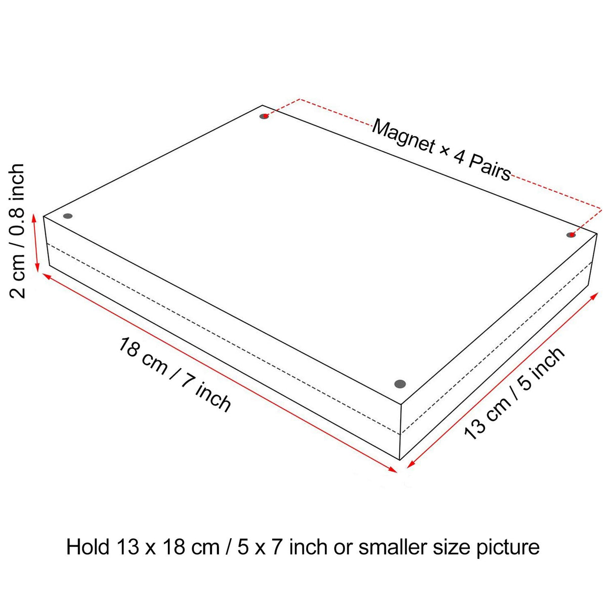 Boxalls 5x7 Acrylic Picture Frames - 5 Pack, Clear Frameless 5x7 Inches Photo Frames with Magnetic, Double Sided Transparent Desktop Frame(5 Pack)