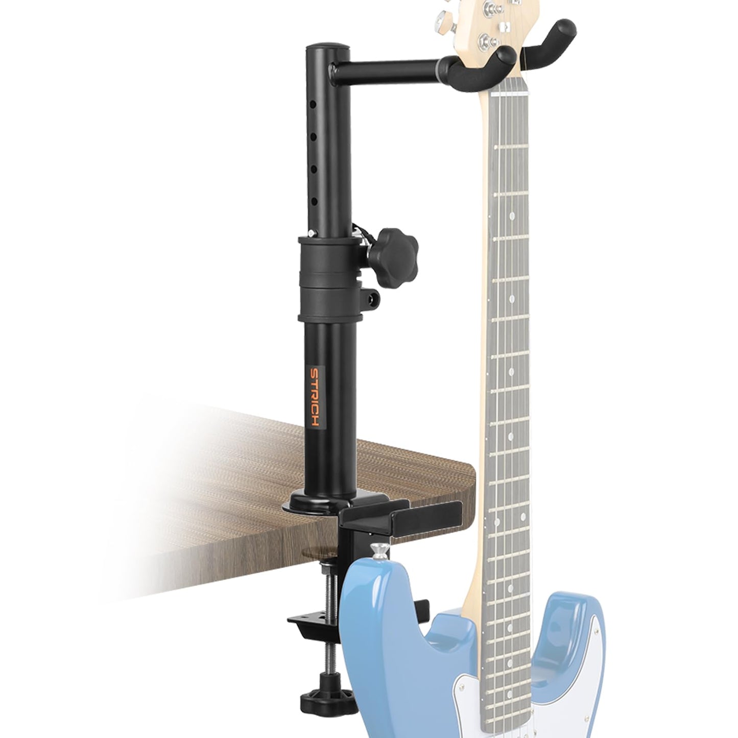 STRICH Guitar Desk Stand with Desk Clamp Adjustable Height Sturdy Metal Guitar Desk Mount for Acoustic Guitar, Electric Guitar, Bass TGS-1