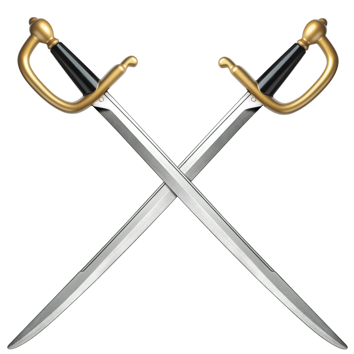 2pcs Pirate Cutlass Swords,31.5" Plastics Toy Sword,Medieval Pirate Costume Accessory for Halloween Cosplay LARP,Props