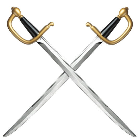 2pcs Pirate Cutlass Swords,31.5" Plastics Toy Sword,Medieval Pirate Costume Accessory for Halloween Cosplay LARP,Props