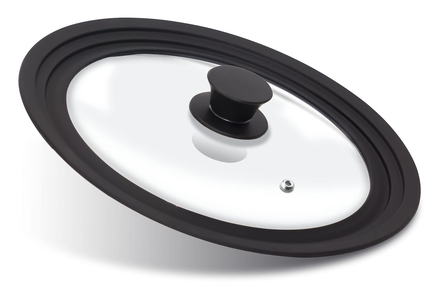 Anaeat Silicone Universal Lid for Pots, Pans and Skillets - Tempered Glass with Heat Resistant Silicone Rim Fits 11", 12" and 12.5" Diameter Cookware -Easy to Use Replacement Frying Pan Cover